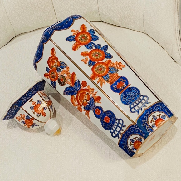MR19-LARGE Vintage Chinoiserie Imari Style Ginger/Temple Jar - Picture 3 of 9